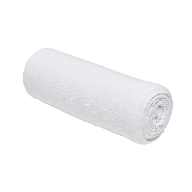 Sábana bajera ajustable de punto de algodón jersey cotton. blanco 160/180x200cm