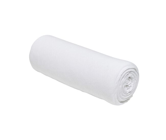 Sábana bajera ajustable de punto de algodón jersey cotton. blanco 160/180x200cm