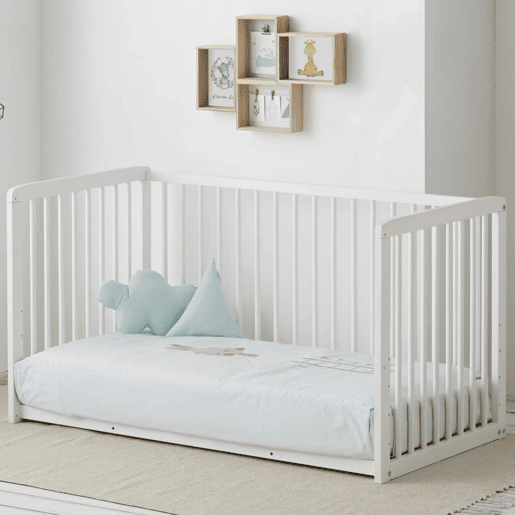 Berço de co-sleeping Nuru + kit de co-sleeping + kit para converter o berço em cama cor branca