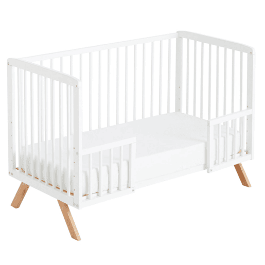 Berço de co-sleeping Nuru + kit de co-sleeping + kit para converter o berço em cama cor branca