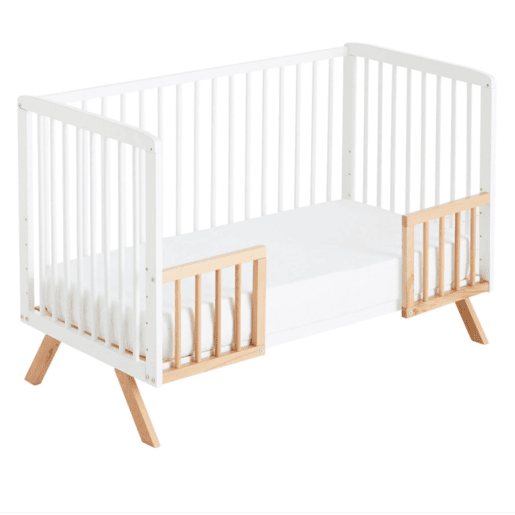 Berço de co-sleeping Nuru + kit de co-sleeping + kit para converter o berço em cama cor natural