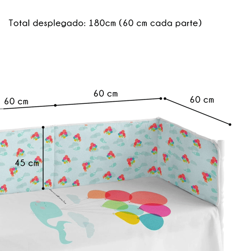 Cobertor de bebé extra resistente 60x120 cm em piqué, para proteger o seu bebé das barras do berço. Coleção Flying Dreams