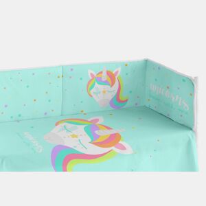 Cobertor de bebé extra resistente 60x120 cm em piqué, para proteger o seu bebé das barras do berço. Coleção Unicorn Dreams