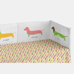 Cobertor de bebé extra resistente 60x120 cm em piqué, para proteger o seu bebé das barras do berço. Coleção Pooch Fruits