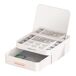Estuche portátil organizador de joyas con espejo Estuche portátil organizador de joyas con espejo Blanco