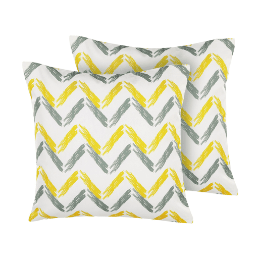 Conjunto de 2 almofadas de jardim AFFILE Padrão chevrón 45 x 45 cm Multicolor