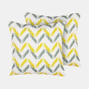 Conjunto de 2 almofadas de jardim AFFILE Padrão chevrón 45 x 45 cm Multicolor