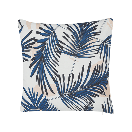 Conjunto de 2 almofadas de jardim ELATI Padrão de plantas 45 x 45 cm Azul marinho