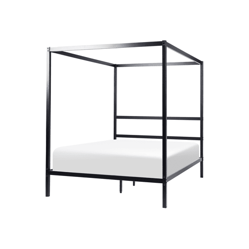 Cama com dossel Metal LESTARDS 140 x 200 cm Preto