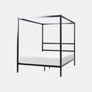 Cama com dossel Metal LESTARDS 140 x 200 cm Preto
