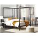 Beliani Cama con dosel Acero LESTARDS 148x209 Beliani Cama con dosel Acero LESTARDS 148x209 Negro