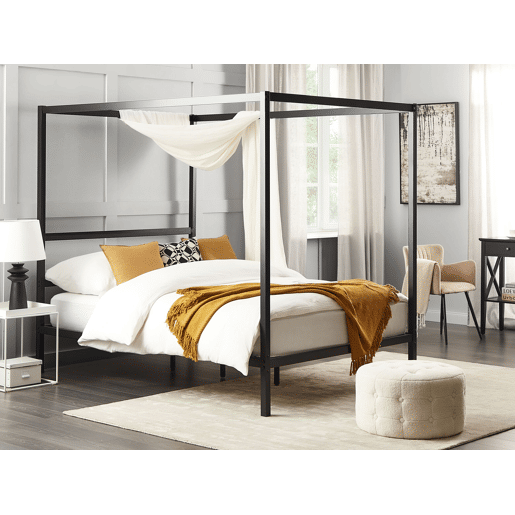 Cama com dossel Metal LESTARDS 140 x 200 cm Preto