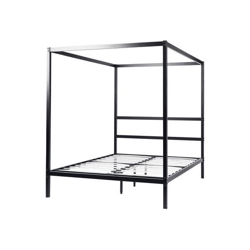 Cama com dossel Metal LESTARDS 140 x 200 cm Preto