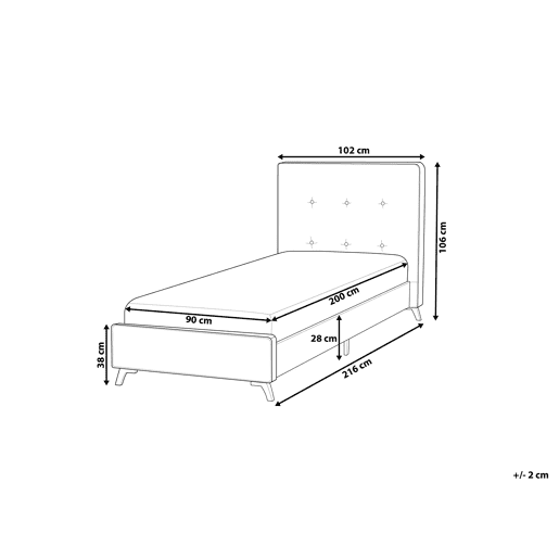 Cama Tecido AMBASSADOR 90 x 200 cm Creme