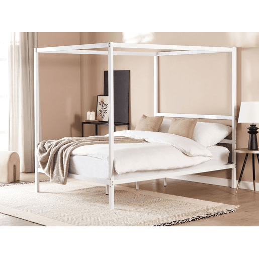 Beliani Cama com dossel Aço LESTARDS Beliani Cama com dossel Aço LESTARDS