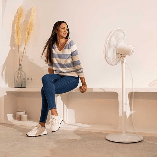 Cecotec Ventoinha de pé e de mesa com 40 W, 3 velocidades, oscilação e altura ajustável até 115 cm.