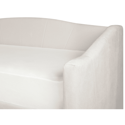 Cama de dia com arrumação Tecido VITTEL 90 x 200 cm Creme claro