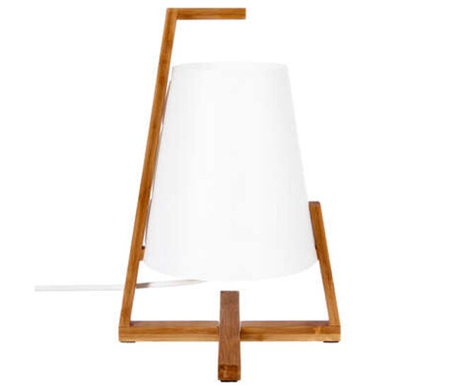 Lámpara de bambú y pantalla de plástico h31