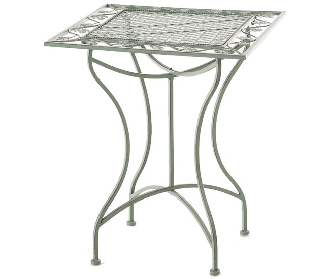 Mesa de jardin asina metal verde antiguo 60x60x72 cm