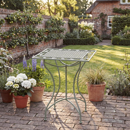 Mesa de jardin Asina Metal Verde antiguo 60X60X72 cm Mesa de jardin Asina Metal Verde antiguo 60X60X72 cm
