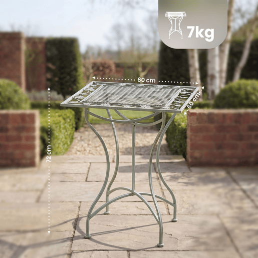 Mesa de jardin Asina Metal Verde antiguo 60X60X72 cm Mesa de jardin Asina Metal Verde antiguo 60X60X72 cm