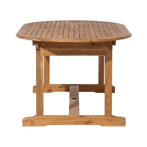 Conjunto de refeições de jardim 6 lugares MAUI com guarda-sol (12 opções) Madeira de acácia Castanho claro Conjunto de refeições de jardim 6 lugares MAUI com guarda-sol (12 opções) Madeira de acácia Castanho claro