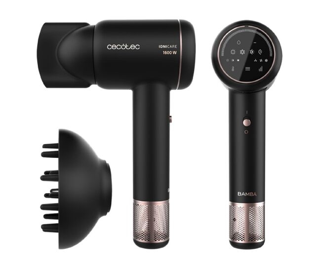 Cecotec secador con motor digital brushless bamba ionicare rockstar ion touch. 1600 w, ion real, pantalla táctil