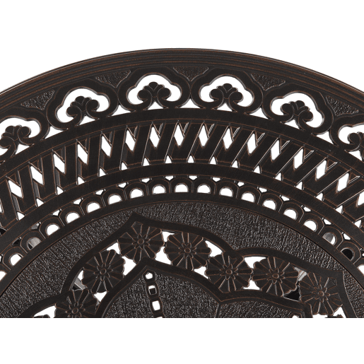 Conjunto de refeições de jardim 4 lugares SALENTO com guarda-sol (16 opções) Metal Castanho escuro Conjunto de refeições de jardim 4 lugares SALENTO com guarda-sol (16 opções) Metal Castanho escuro