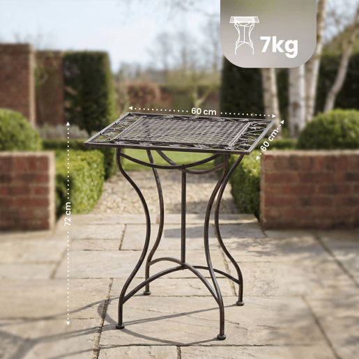 Mesa de jardin Asina Metal Bronce 60X60X72 cm