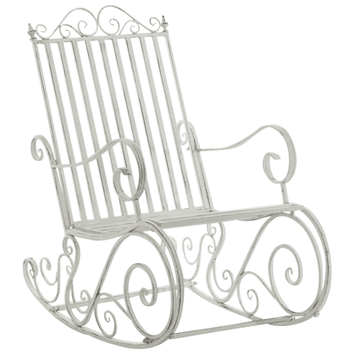 Set de 2 Mecedoras de hierro Smilla Metal Blanco antiguo 90X56X94 cm