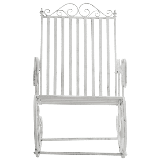 Set de 2 Mecedoras de hierro Smilla Metal Blanco antiguo 90X56X94 cm
