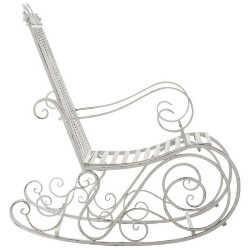 Set de 2 Mecedoras de hierro Smilla Metal Blanco antiguo 90X56X94 cm