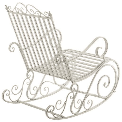 Set de 2 Mecedoras de hierro Smilla Metal Blanco antiguo 90X56X94 cm