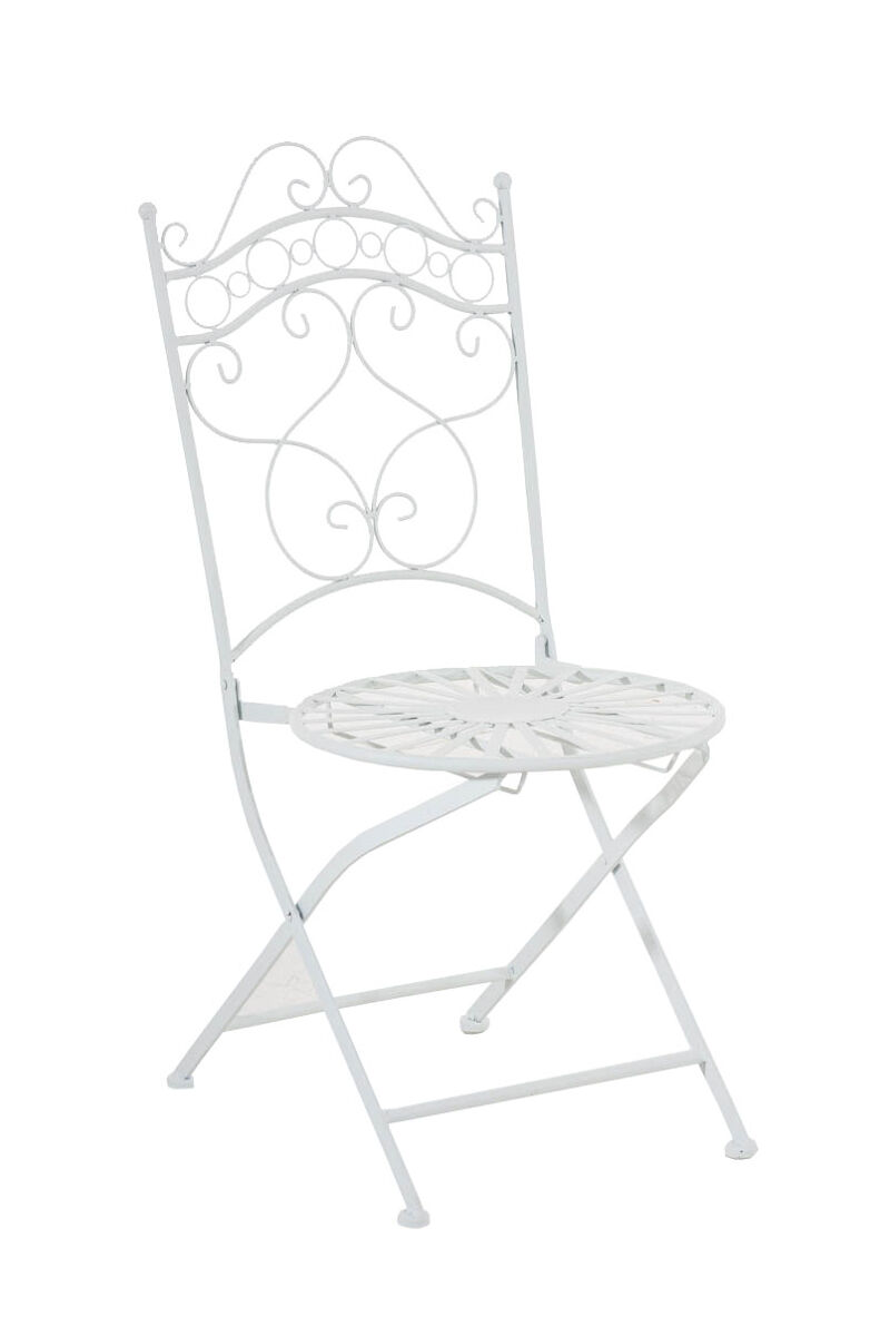 Silla de jardín plegable indra metal blanco 50x40x92 cm