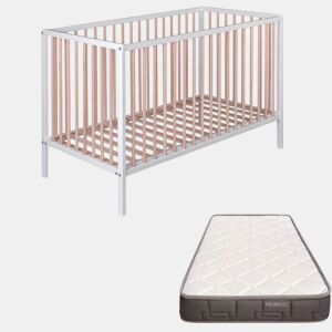 Berço Laponia com base de ripas de faia + colchĂ£o Morfeo + protetor de colchĂ£o + 4 rodas