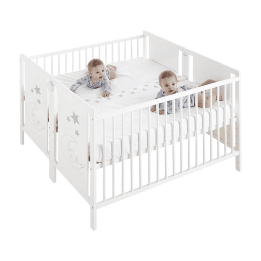 Berço para gêmeos Indi (2 berços) + kit gemelar para unir os dois berços