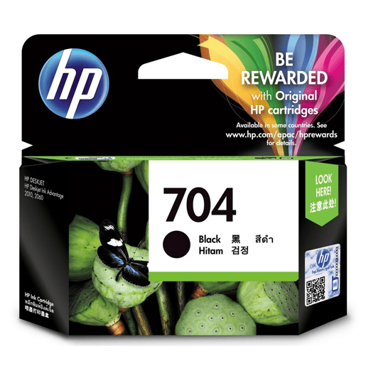 Tinteiro de Tinta Original HP 704 Preto Tinteiro de Tinta Original HP 704 Preto