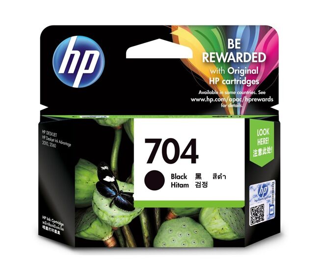 Cartucho de tinta original hp 704 negro