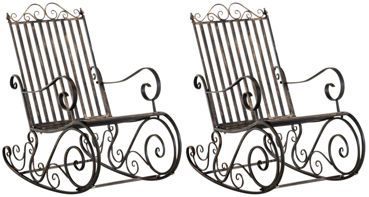 Set de 2 mecedoras de hierro smilla metal bronce 90x56x94 cm