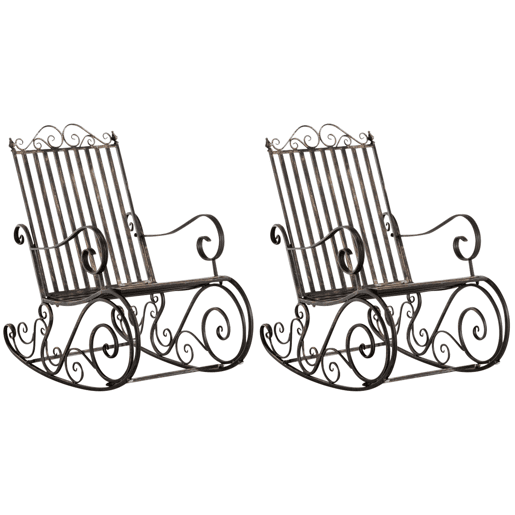 Set de 2 Mecedoras de hierro Smilla Metal Bronce 90X56X94 cm