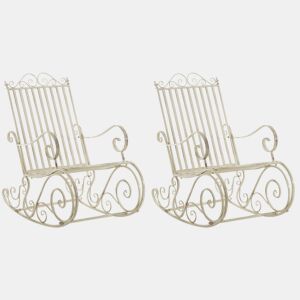 Set de 2 Mecedoras de hierro Smilla Metal Crema antiguo 90X56X94 cm