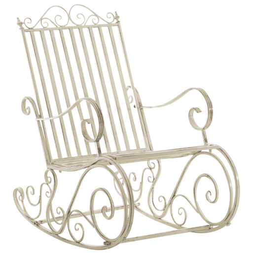 Set de 2 Mecedoras de hierro Smilla Metal Crema antiguo 90X56X94 cm