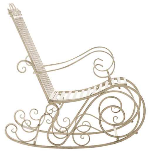 Set de 2 Mecedoras de hierro Smilla Metal Crema antiguo 90X56X94 cm
