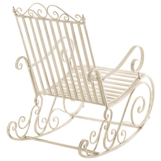 Set de 2 Mecedoras de hierro Smilla Metal Crema antiguo 90X56X94 cm