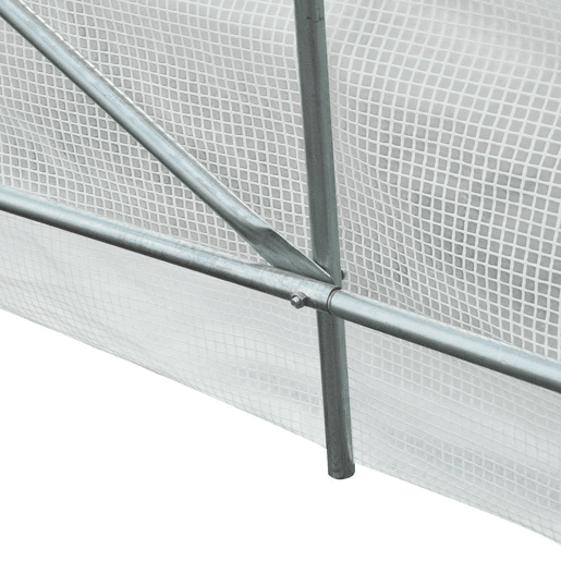 Outsunny Estufa Tipo Túnel 395x300x200 cm com Porta de Malha e 8 Janelas Estufa de Jardim com Porta e Janelas Enroláveis e Cobertura de PE para Cultivos de Plantas Verduras Branco