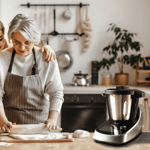 Cecotec Robô de cozinha com 37 funções, APP, balança e jarro de aço inoxidável apta para máquina da louça.
