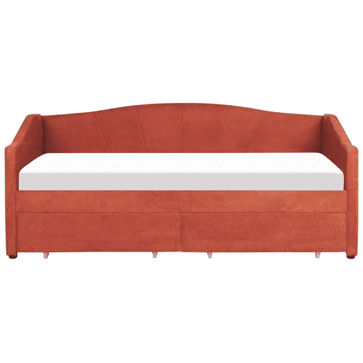Cama de dia com arrumação Tecido VITTEL 90 x 200 cm Vermelho
