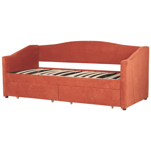Cama de dia com arrumação Tecido VITTEL 90 x 200 cm Vermelho