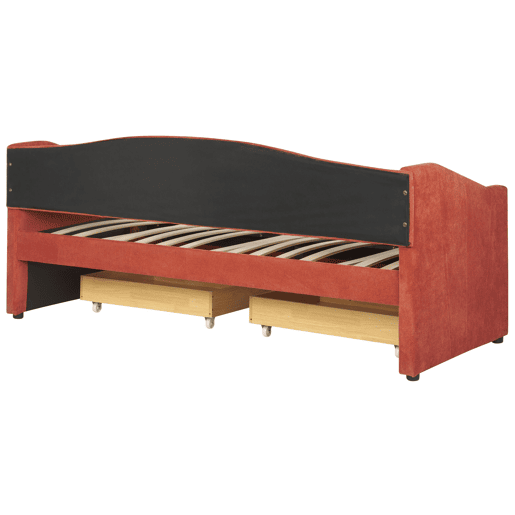 Cama de dia com arrumação Tecido VITTEL 90 x 200 cm Vermelho