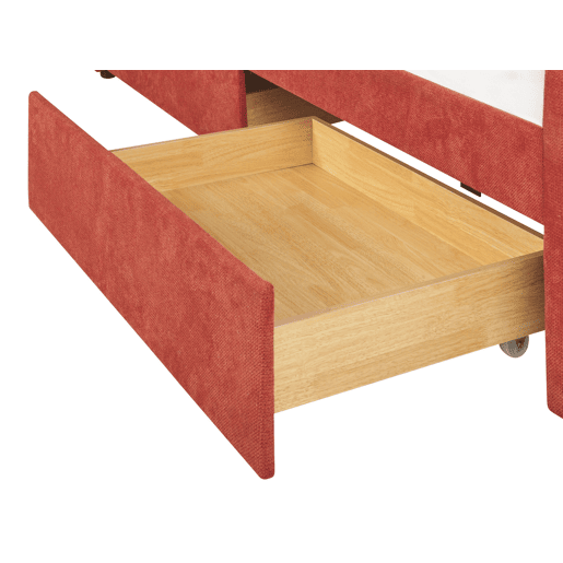 Cama de dia com arrumação Tecido VITTEL 90 x 200 cm Vermelho